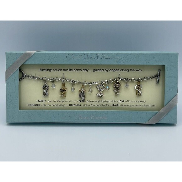 Count Your Blessings Angel Charm Bracelet New - Picture 1 of 5